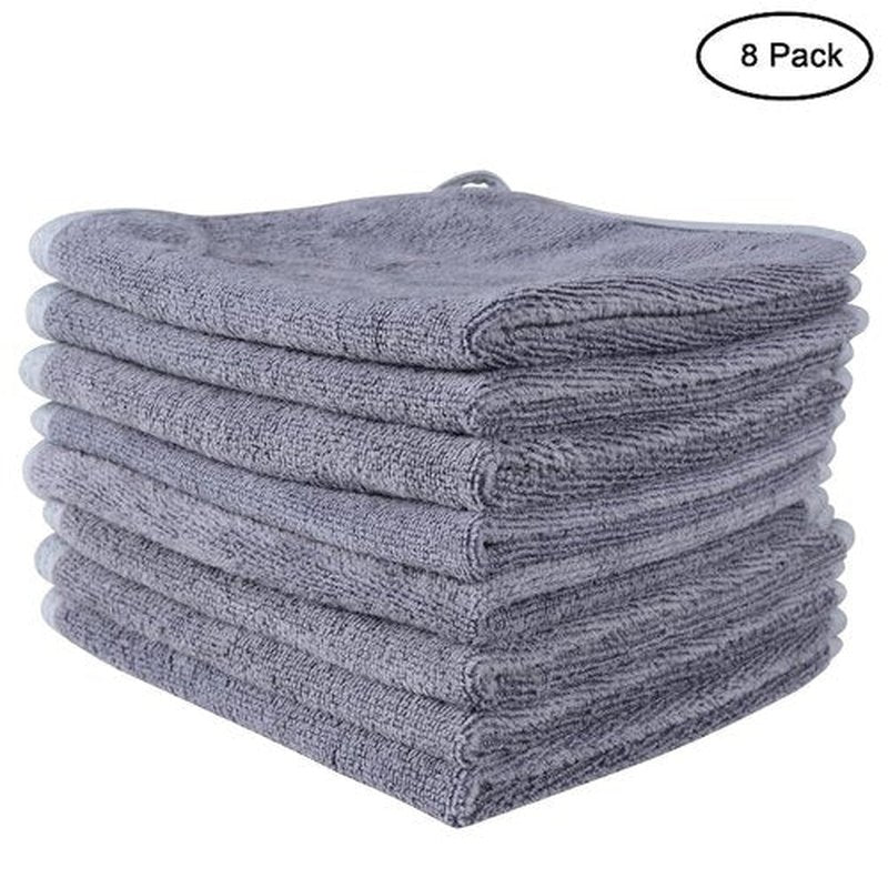 Mars wings Microfiber Facial Cloths (Facial Towels), 8 Pack (12 x 12 inch), Super Absorbent, Quick Drying Fast, Soft, Eco-Friendly, for Facial Wash Cleansing, Make-up Removal, Baby and Travel (Grey)