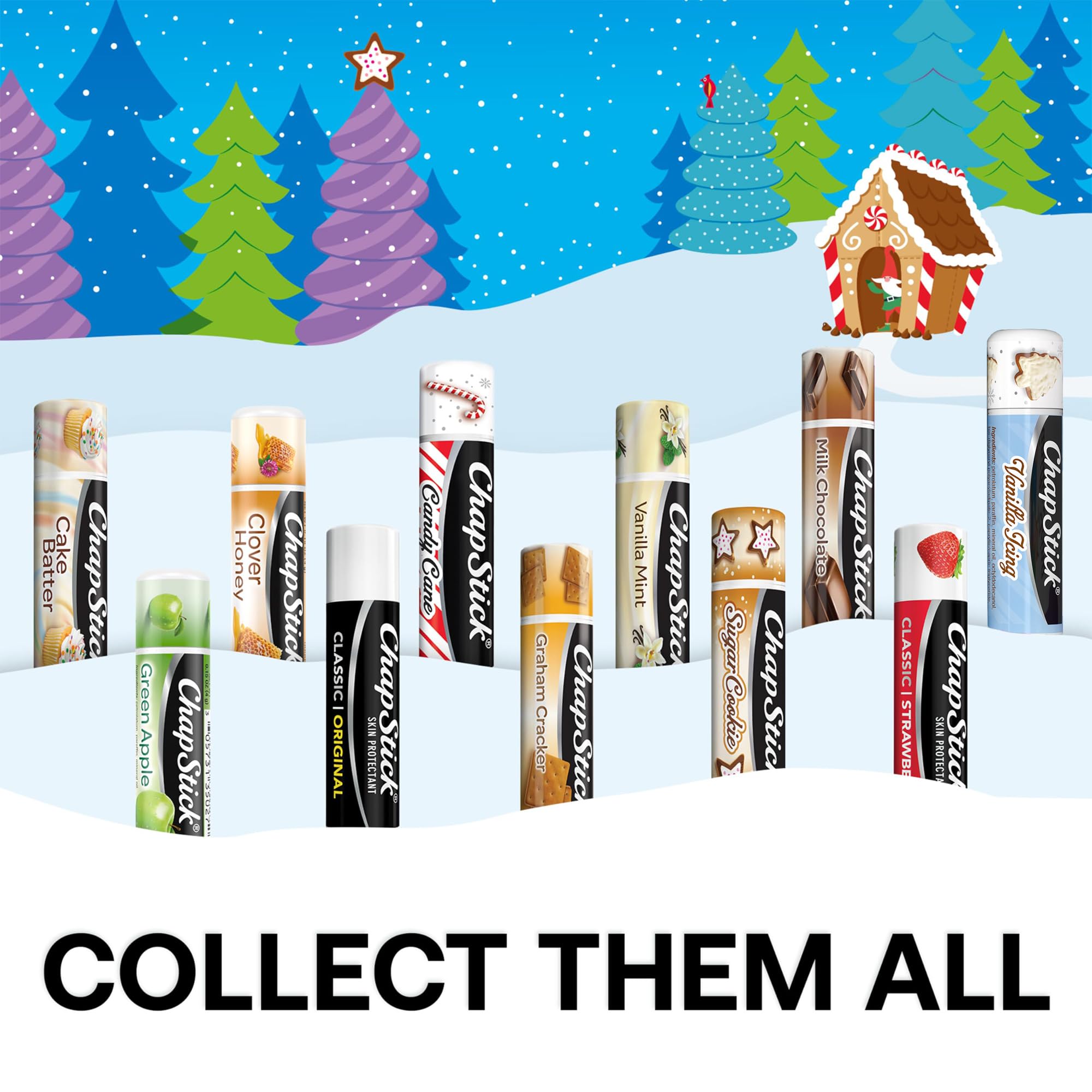 ChapStick Lip Balm, Vanilla Icing, Variety 12-Pack – Moisturizing Care, 0.15 Oz Each