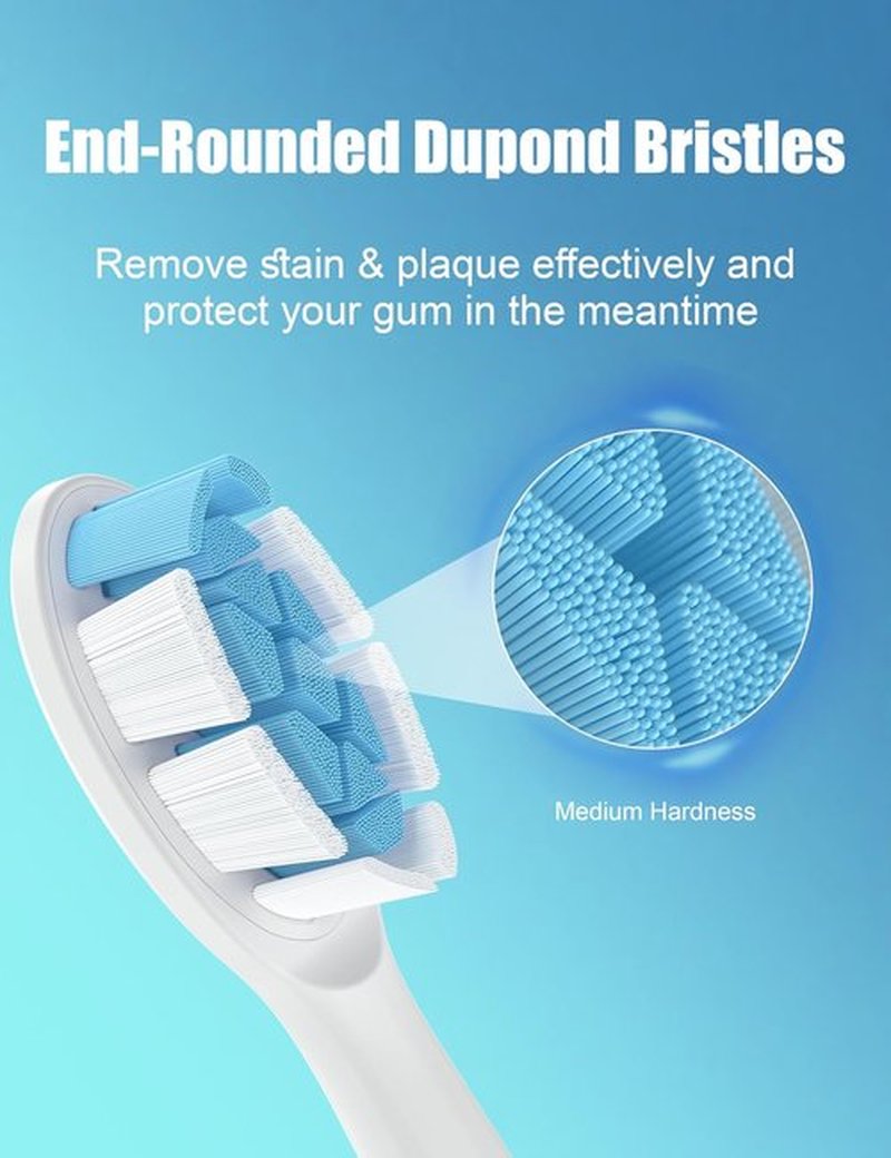 Philips Sonicare Toothbrush Replacement Heads - 10 Pack White for Diamondclean Electric Brush