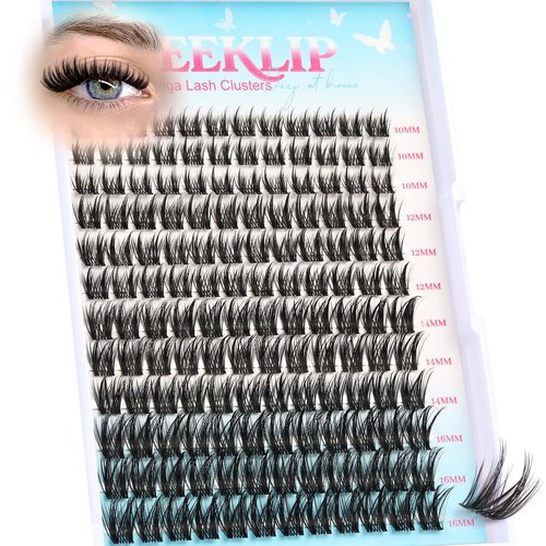 Manga Lash Clusters with Invisiable Bond 10-16mm Fluffy Lash Clusters Spiky Eyelashes Cluster Wispy 144pcs Lashes Cluster Look Like Lash Extensions (Spikeflick)