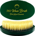 360 Wave Brush, Build Deeper Waves, Soft & Hard Boar Bristle Curved Brush, Black Lavish Essentials Signature (Soft, Emerald Green)