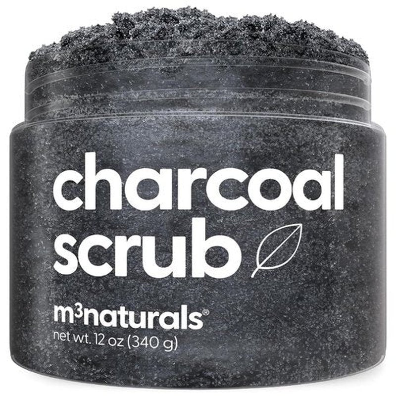 M3 Exfoliating Charcoal Scrub - Collagen & Stem Cells for Body Toning, Detox & Smoothing | 8 oz