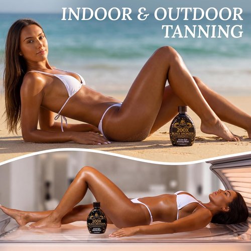 Sicilian 200X Dark Black Bronzer Tanning Lotion - Gradual Glow & Nourishing Formula | Luxurious Sunless Tanner