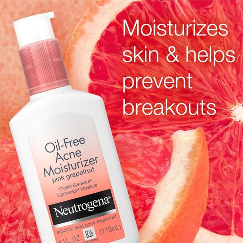 Neutrogena Oil-Free Acne Moisturizer - 0.5% Salicylic Acid Treatment | Pink Grapefruit, 4 fl. oz