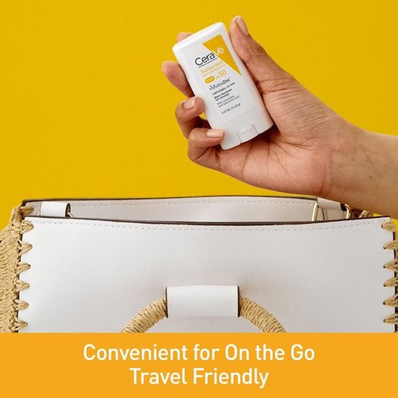 CeraVe Mineral Sunscreen Stick SPF 50 - Broad Spectrum Protection with Hyaluronic Acid & Ceramides | Fragrance-Free, Oil-Free