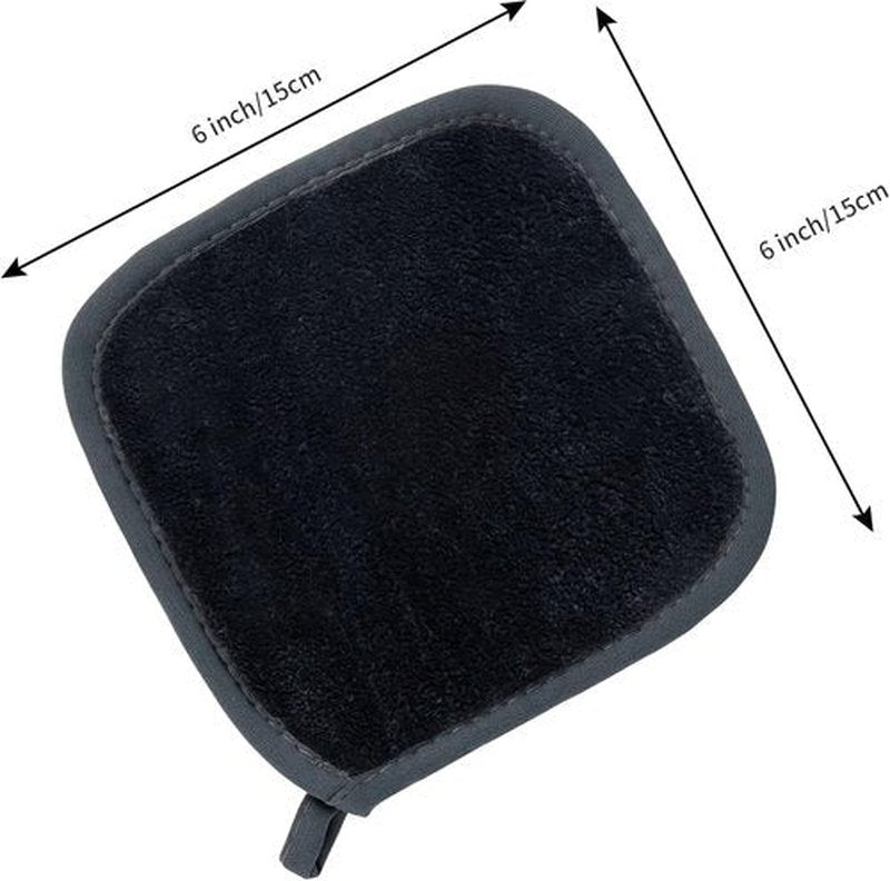 Polyte Premium Microfiber Fleece Makeup Remover Cloths - Hypoallergenic, 6x6 in, 10 Pack | Dark Gray & Pink