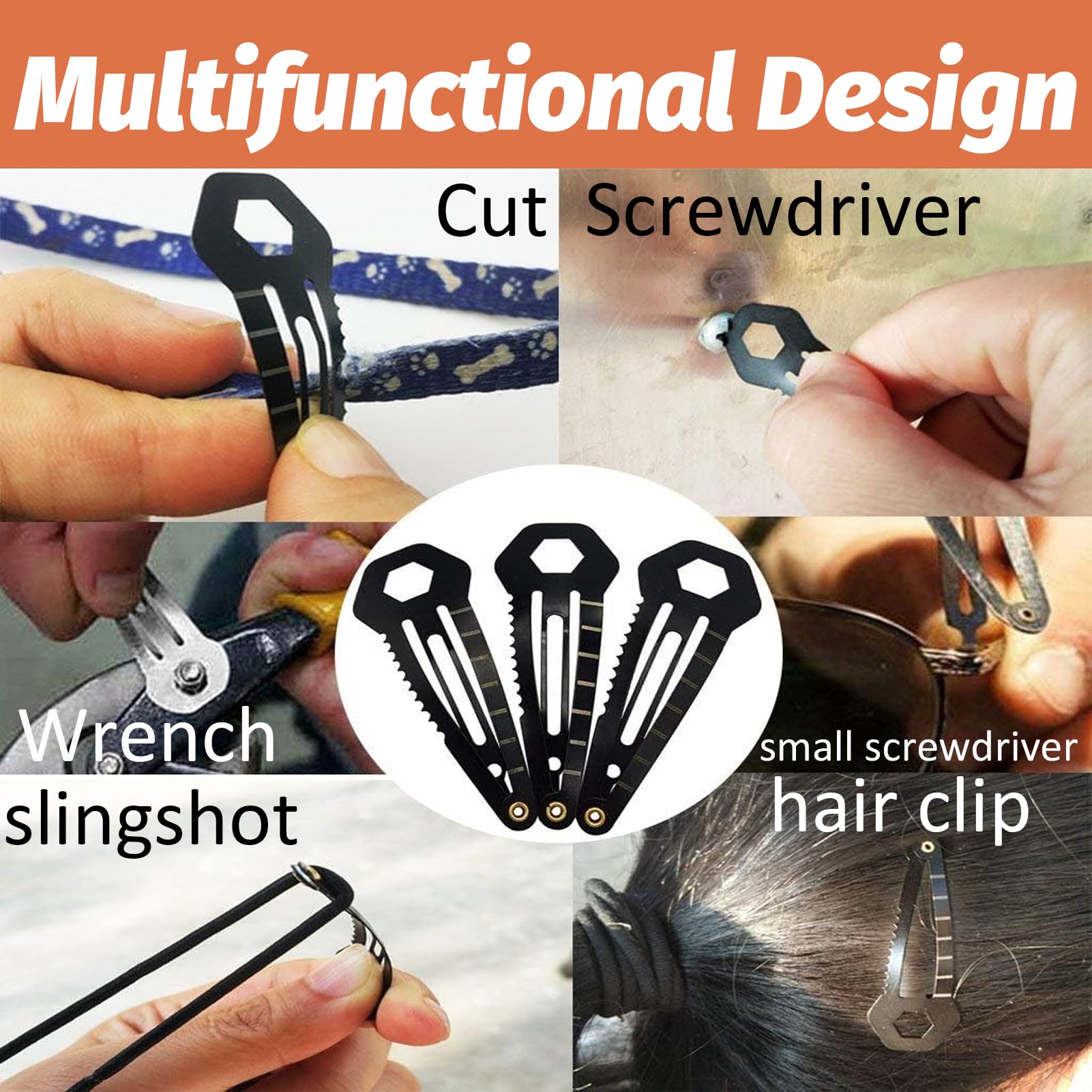 VinBee Self Defence Hair Clips for Women, Tactical Hair Clip,Multi-Functional HairBarrettes Mini Pins Stainless Steel, Self-Defense EDC Survival Kit-10 Pack
