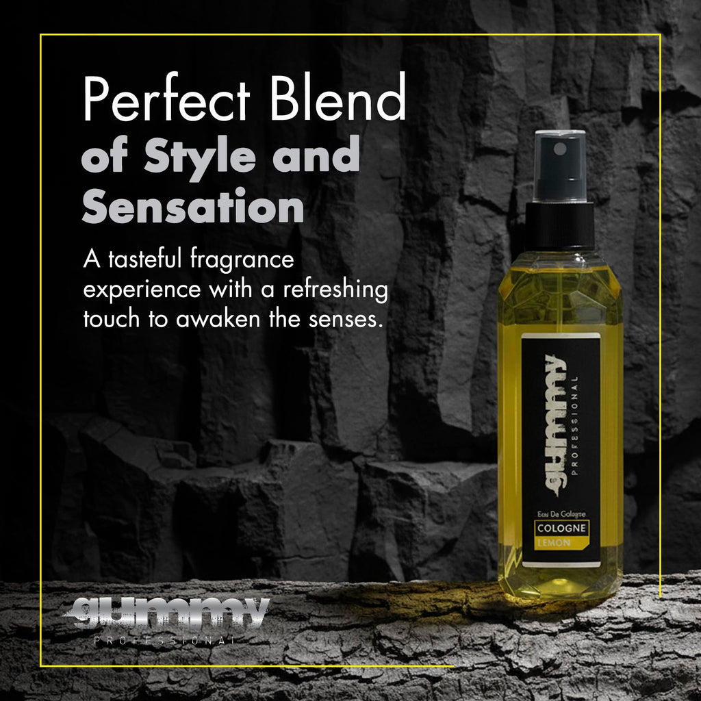 Gummy Professional Lemon Eau de Cologne 400ML - After Shave Traditional Inspired Barber Cologne - Lasting Fresh Bright Lemon Citrus Fragrance - Alcohol Based Cooling Formula for Post Shave Care