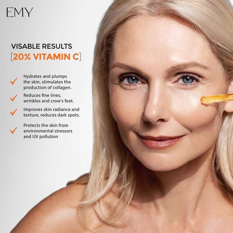 Vitamin C Serum Hyaluronic Acid Anti-aging Face Moisturizer Nourishing Protects your skin Anti-wrinkle care Collagen Glycerin Ascorbic Acid Plumping Cream