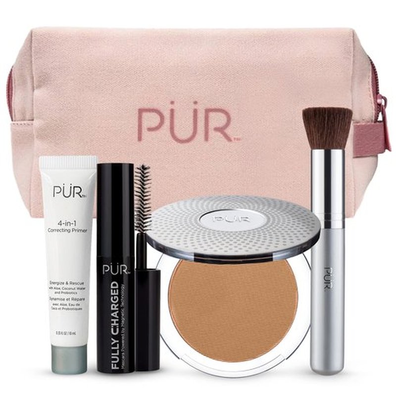 PÜR Beauty Multitasking Essentials Best Sellers Kit, Everyday Look Deluxe Kit, Condition & Moisturize Skin, Cruelty Free, Tan