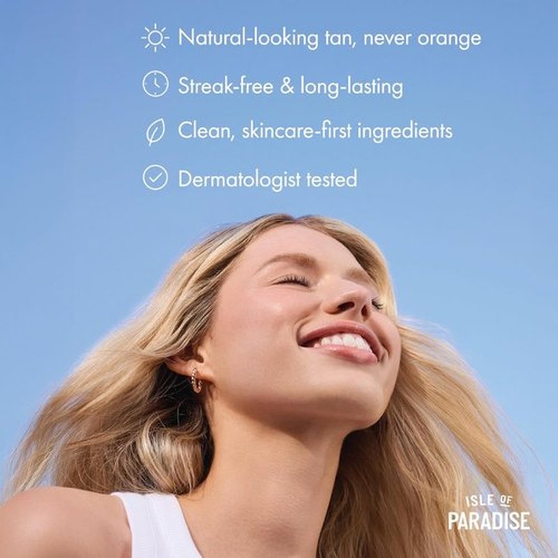 Isle of Paradise Self Tanning Drops - Natural Bronze Self Tanner for Face & Body, 1.01 fl. oz | Cruelty-Free & Fragrance-Free