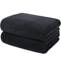 OASISGUEST Microfiber Hair Drying Salon Towels, Set of 2 (20‘' x 40'') Professional Super Absorbent Quick Dry (Black)