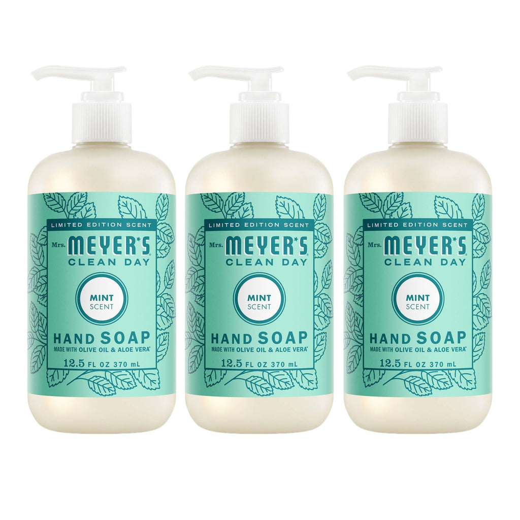 MRS. MEYER'S CLEAN DAY Hand Soap, Mint Scent, 12.5 Fl Oz Bottle - 3 Pack