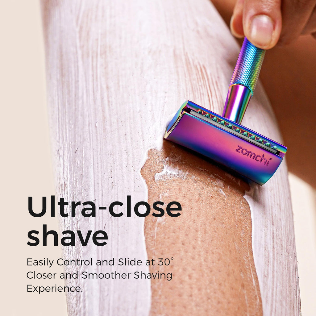ZOMCHI Double Edge Safety Razor for Men & Women, Rainbow