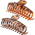 Accglory 5.5 Inches Extra Large Hair Clips for Long Thick Hair Women’s Jumbo Hair Claw Clips 2 Counts in Set Hair Accessories (light leopard and coffee leopard)