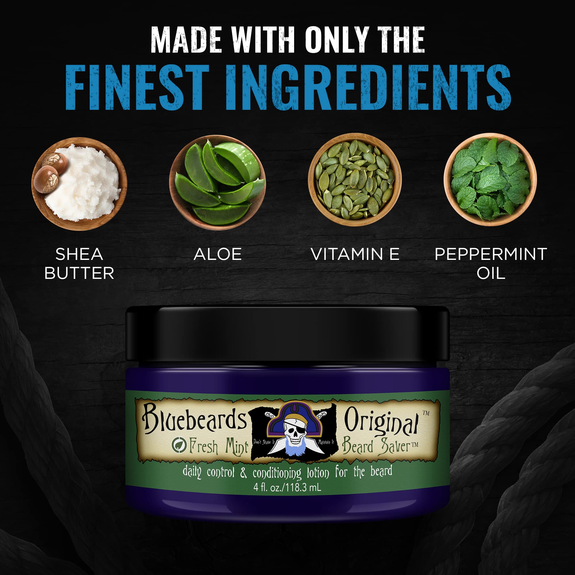 Bluebeards Original Unscented Beard Saver, 4 oz. - Leave-In Conditioner for Men, with Aloe & Shea Butter - Softens & Moisturizes Your Beard & Skin