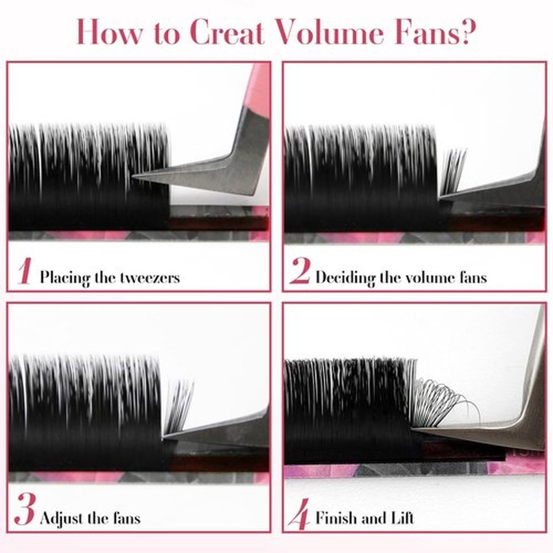 ABONNIE Easy Fan Lash Extensions, Rapid Blooming Volume lash Extensions, D Curl Cashmere Fan Lash Extensions, 0.07 Thickness 14mm Length Self Fanning Volume Lashes Extension (D-0.07,14mm)