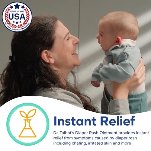 Dr. Talbot's Baby Diaper Rash Ointment - Zinc Oxide Skin Protectant for Instant Relief | Gentle Formula, 1 oz