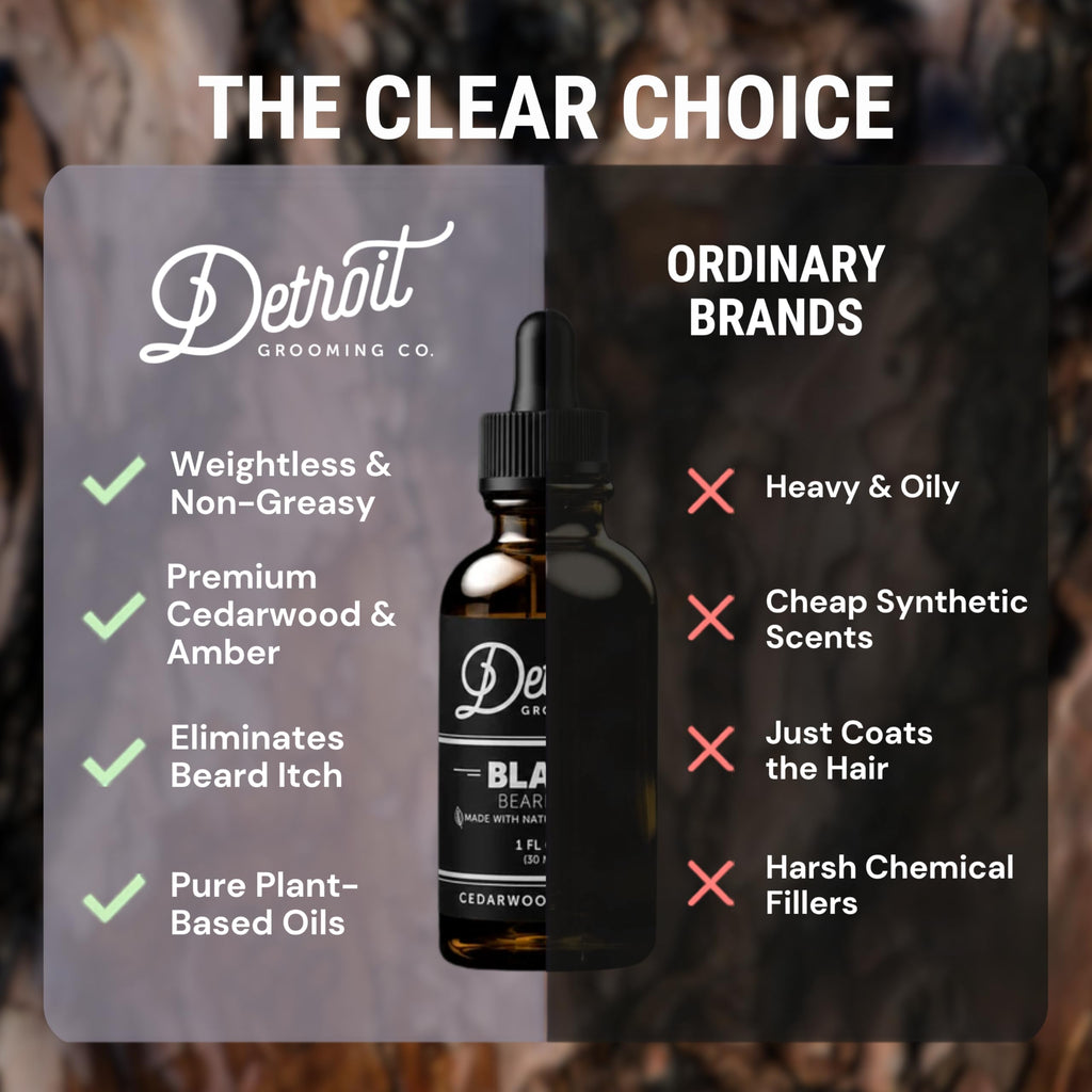 Detroit Grooming Co. Beard Oil | Black | Natural Formula, 1 oz