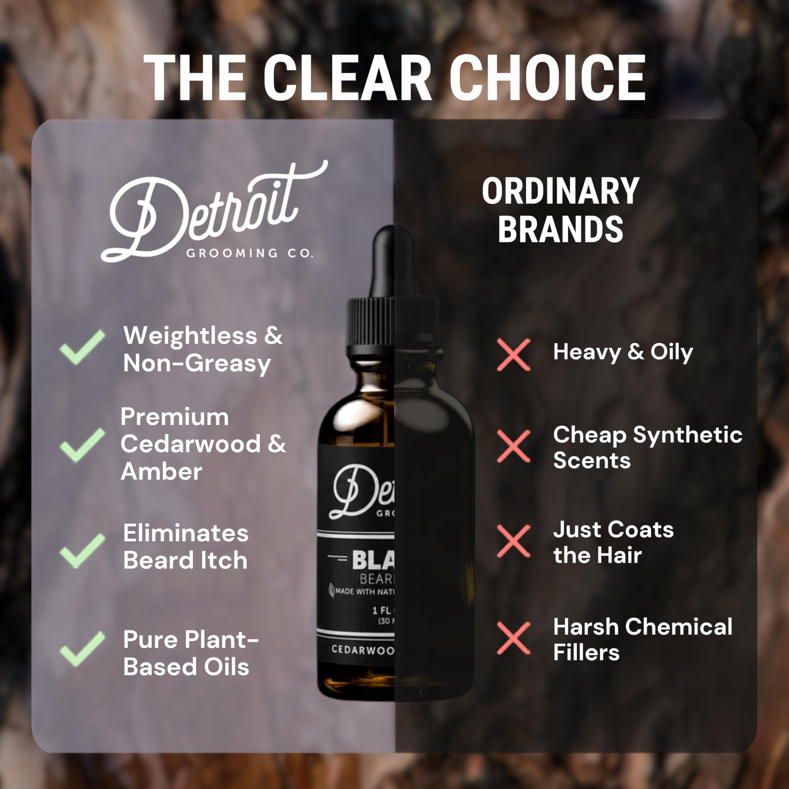 Detroit Grooming Co. Beard Oil | Black | Natural Formula, 1 oz