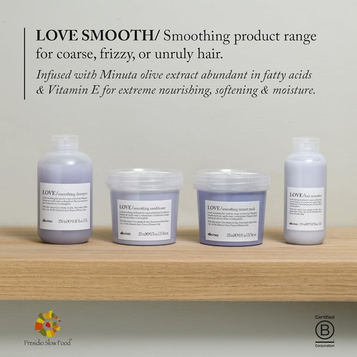 Davines LOVE Smoothing Perfector Serum - Anti-Frizz Thermal Leave-On for Wavy & Coarse Hair | 5.07 Fl Oz