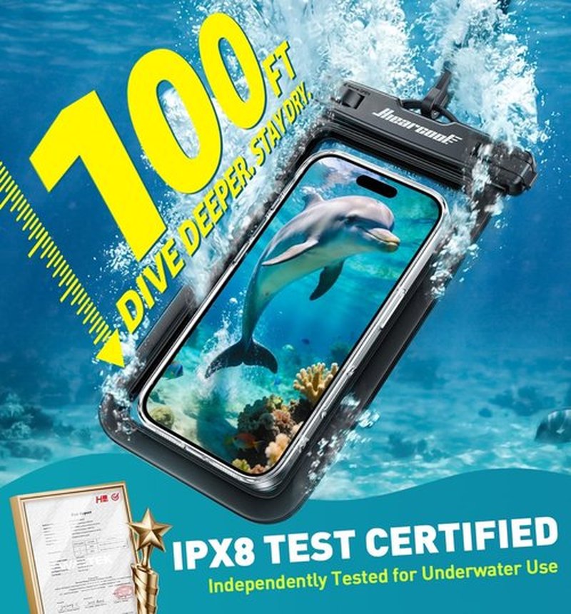 Hiearcool Waterproof Phone Pouch - IPX8 Case for iPhone 17/16/15/14 Pro Max | Touch Screen, 2 Pack, Fits Up to 8.9”
