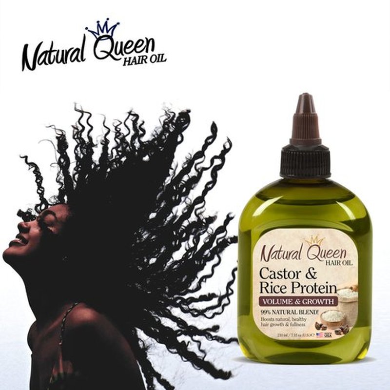 SFC Natural Queen Volume & Growth - Castor Rice Protein Hair Oil 7.1 oz - Volumizing Hair Growth Hair Oil