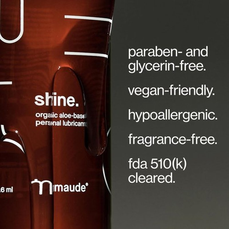 Maude Shine Aloe - Water-Based Personal Lubricant with Organic Aloe - Hydrating & Non-Sticky | 4 fl oz