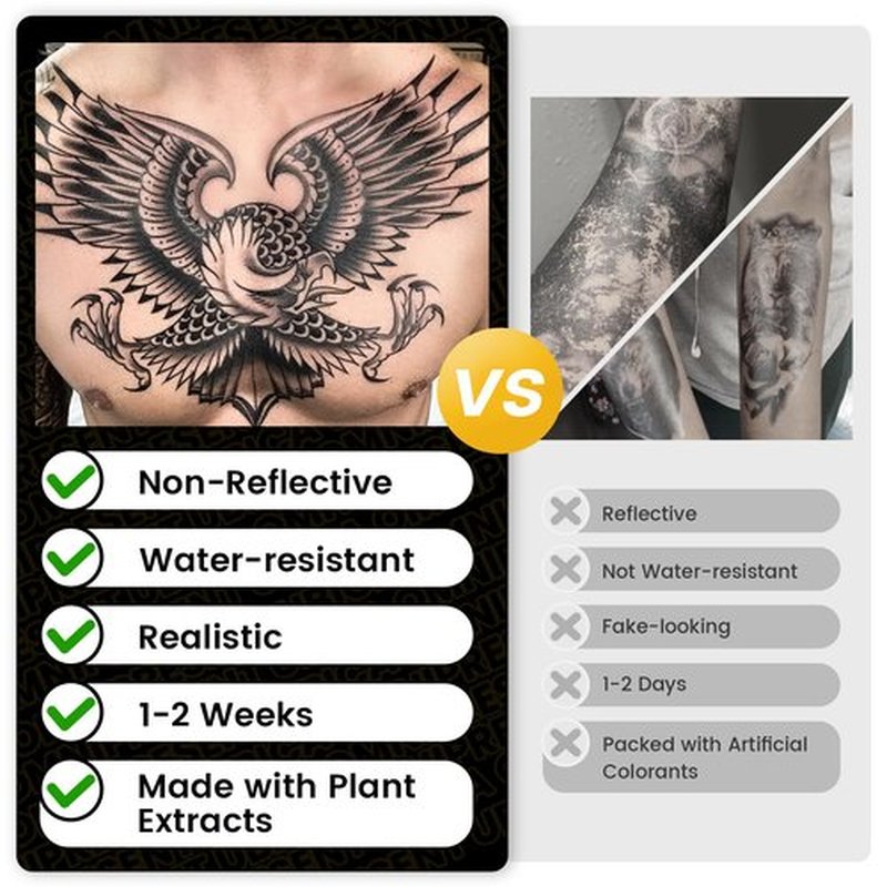 UBICA Semi Permanent Tattoos, 2 Sheets Realistic Temporary for Men Women, Fake Tattoos for Wrists Hand Fingers Neck, Waterproof, No Reflective, Lasts 1-2 Weeks (Unique Cross Designs)