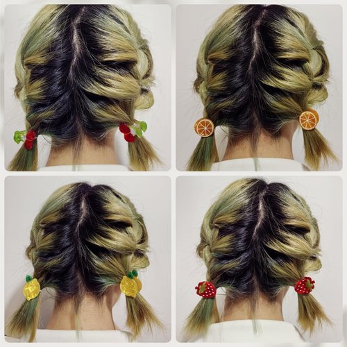 8PK Mini Fruit Hair Claw Clips for Girls Cute Cherry Lemon Strawberry Orange Hair Clip Fun Summer Hair Accessories