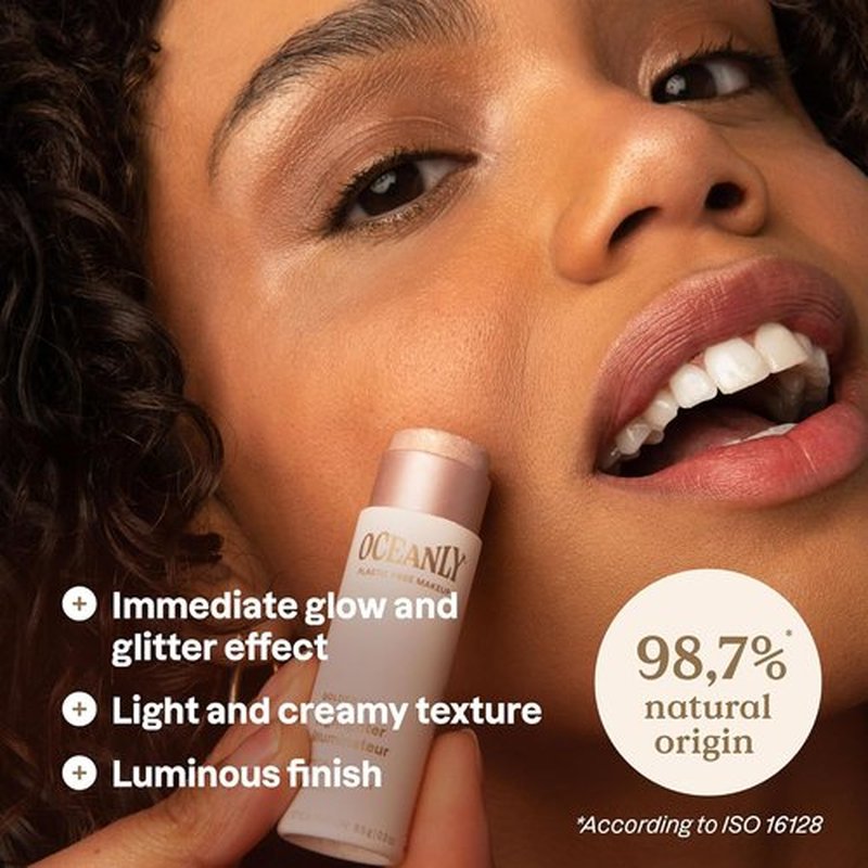 ATTITUDE Oceanly Highlighter Stick - Lightweight, Titanium Dioxide-Free, Vegan & Cruelty-Free | Golden Rose, 0.3 Ounces