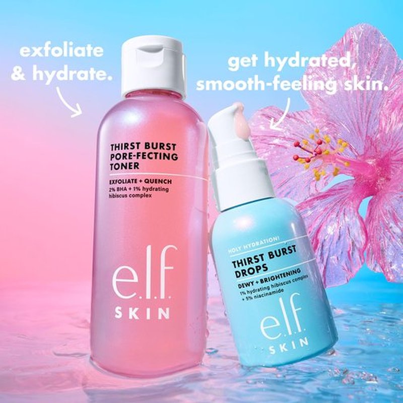 e.l.f. Thirst Burst Pore-fecting Toner, Hydrating & Exfoliating for Face, Smooths, Plumps & Minimizes Pores, Infused with Salicylic Acid, Vegan & Cruelty-Free