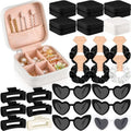 Hotop 24 Pcs Bridesmaid Proposal Gifts Set, 6 Mini Jewelry Box, 6 Satin Bridesmaid Scrunchies, 6 Bachelorette Sunglasses, 6 Square Hair Clips for Bridal Shower Wedding Party Favors (White, Black)
