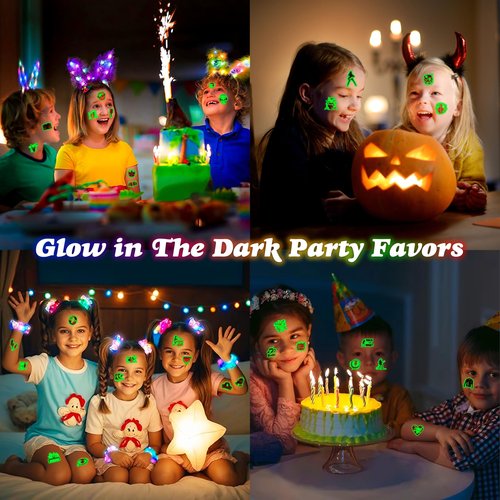 96 PCS Born to Rock and Roll Pre-Cut Luminous Glow in The Dark Temporary Tattoos for Kids | Super Cute Themed Birthday Party Favors Supplies Decorations, Music Fake Tattoos Gifts for Boys Girls