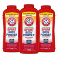 Arm & Hammer Sport Body Powder, Powder for Men and Women, Fresh Feeling, Talc Free, Aluminum Free Odor Defense with Baking Soda (3 Pack)