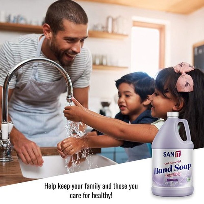 Sanit Antibacterial Foaming Hand Soap Refill - Aloe Vera & Moisturizers - Lavender, 1 Gallon