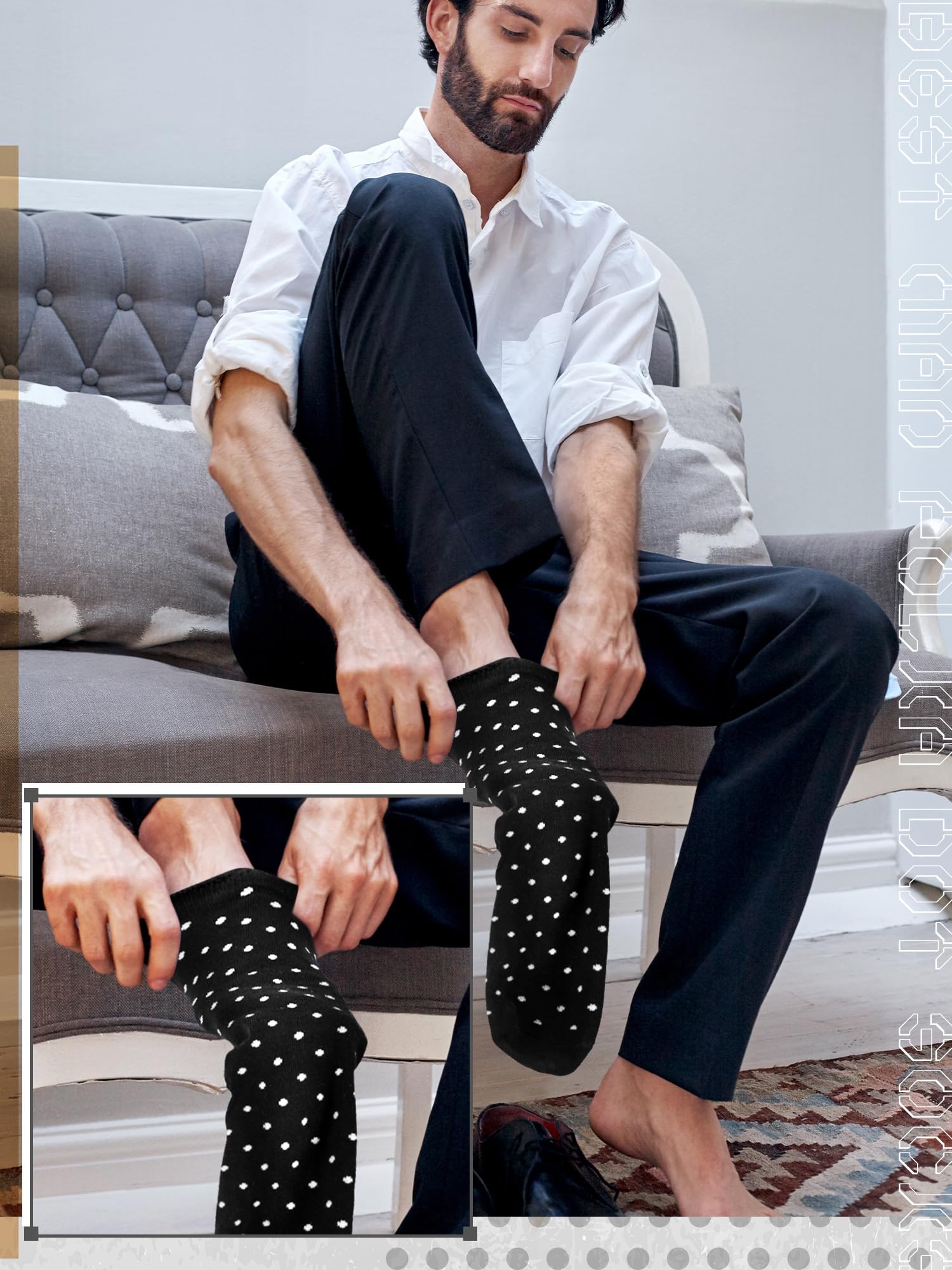 Glitopper 8 Pair Groomsmen Gifts for Men Groomsmen Proposal Socks for Wedding Novelty Funny Dress Socks Man Gifts(Black,Classic Style)