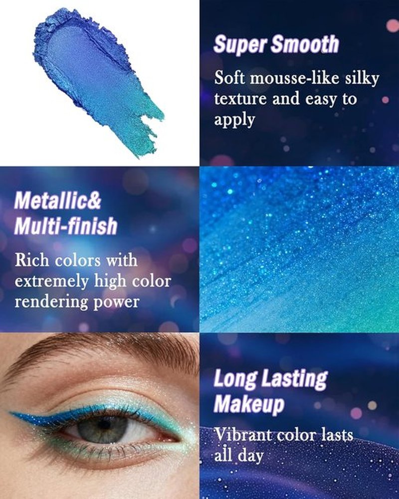 Skiennix Multichrome Gel Eyeliner - Pink Shifting Glitter, Waterproof & Long-Lasting | Holographic Eye Makeup Pen