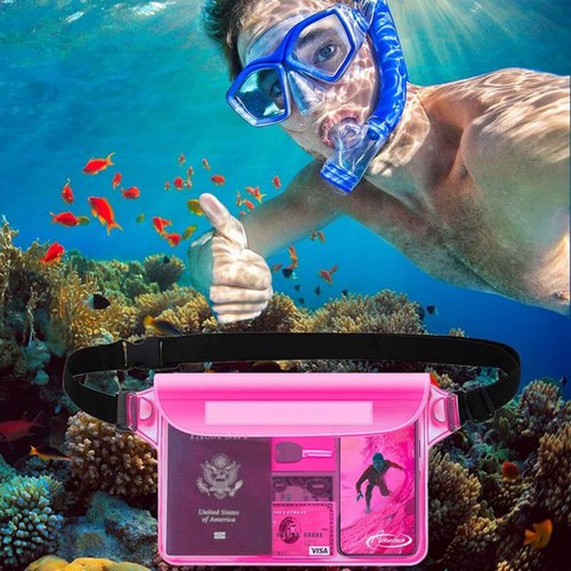 AiRunTech Waterproof Pouch - 2 Pack Waist Strap for Safe, Dry Phone & Valuables | Ideal for Beach, Boating, Swimming & Water Activities