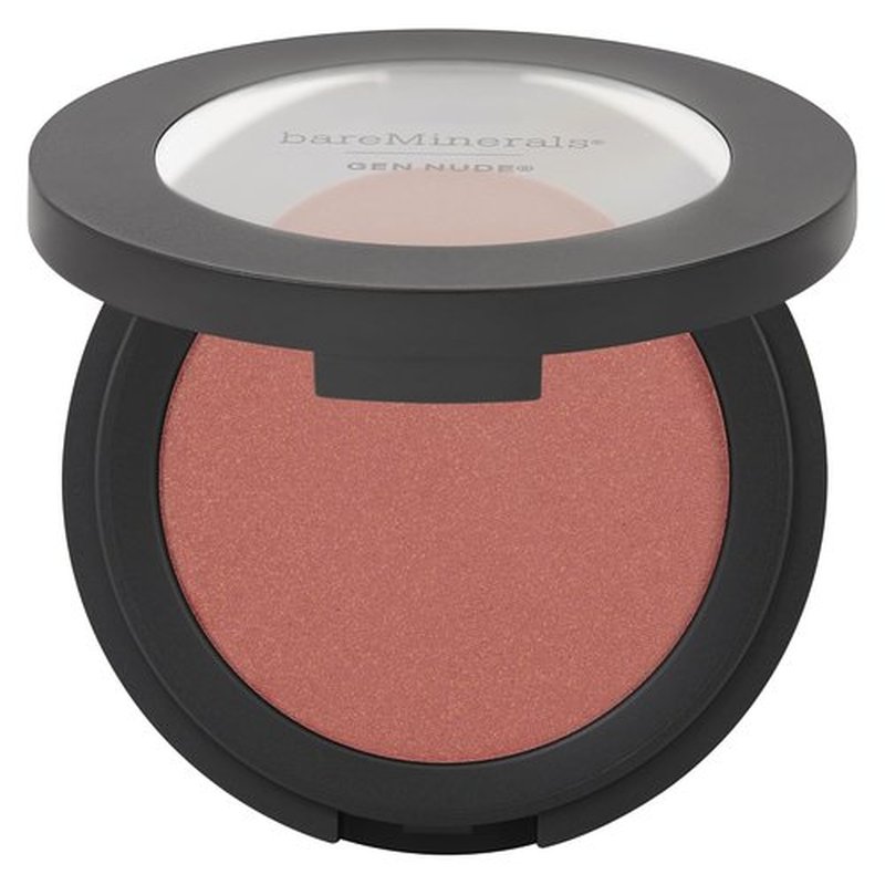 bareMinerals Gen Nude Powder Blush - Mineral-Based Pressed Powder + Blooming Blush Brush Set