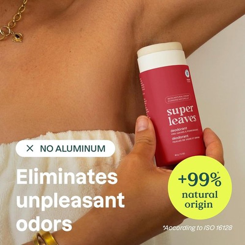 ATTITUDE Plastic-Free Deodorant - EWG Verified, Vegan & Aluminum-Free, Vine Leaves & Pomegranate, 3 Oz