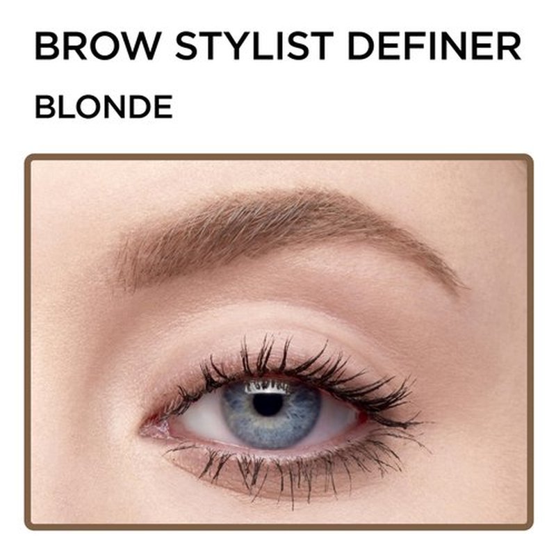 L'Oreal Paris Makeup Brow Stylist Definer Waterproof Eyebrow Pencil,Ultra-Fine Mechanical Pencil,Draws Tiny Brow Hairs and Fills in Sparse Areas and Gaps,Blonde,0.003 Ounce,(Pack of 2)