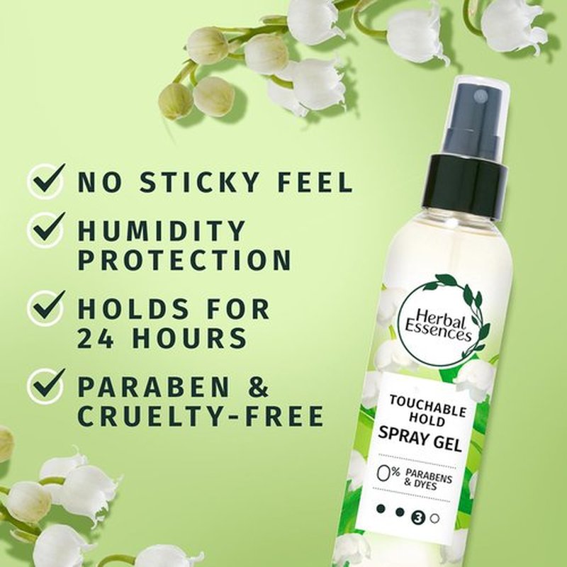 Herbal Essences Hair Spray Gel - Touchable Hold Styling Gel for Curly Hair | 5.7 Fl Oz (Pack of 3)