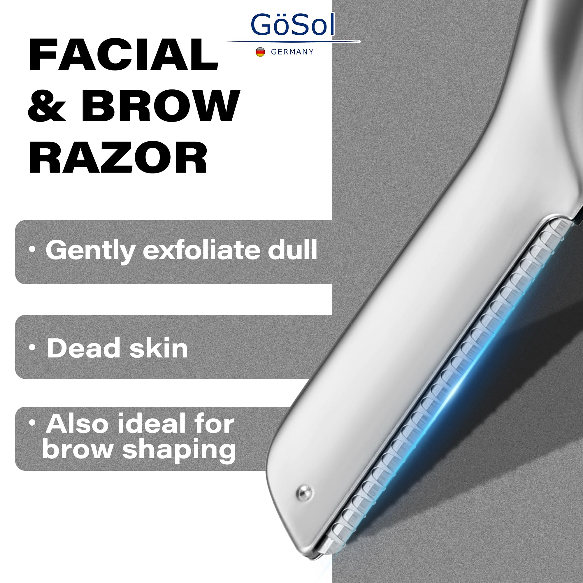 GöSol Professional Metal Dermaplaning Razors W/Extra 3 Refills