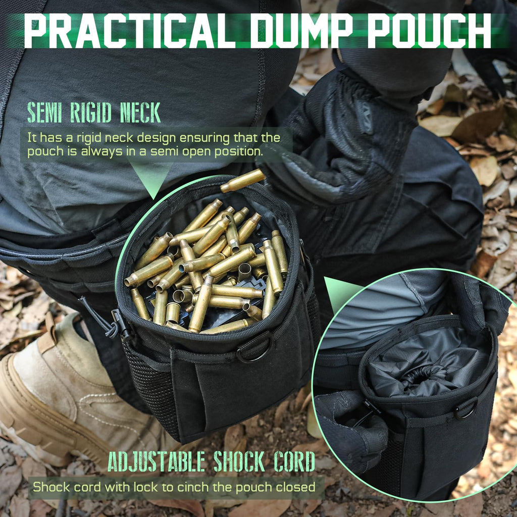 LIVANS Tactical Molle Dump Pouch, Magazine Drop Pouch Drastring Ammo Bag