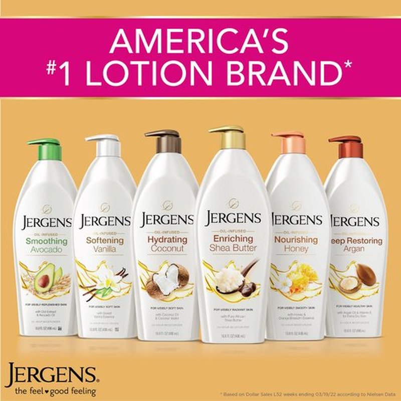 Jergens Shea Butter Hand and Body Lotion, Deep Conditioning Moisturizer, 3X More Radiant Skin, with Pure Shea Butter, Dermatologist Tested, 26.5 oz, 6 Pack