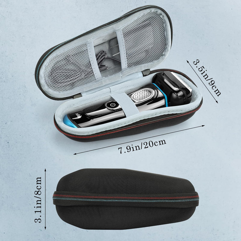 SyuCeia Braun Series 9 pro travel case - Hard EVA Protective Holder for Series 3/5/6/7/8/9 Pro+ & All Models (Fits 3s, 5s, 7s, 8s, 9s)-Water-Resistant Men's Electric Razor Storage Pouch