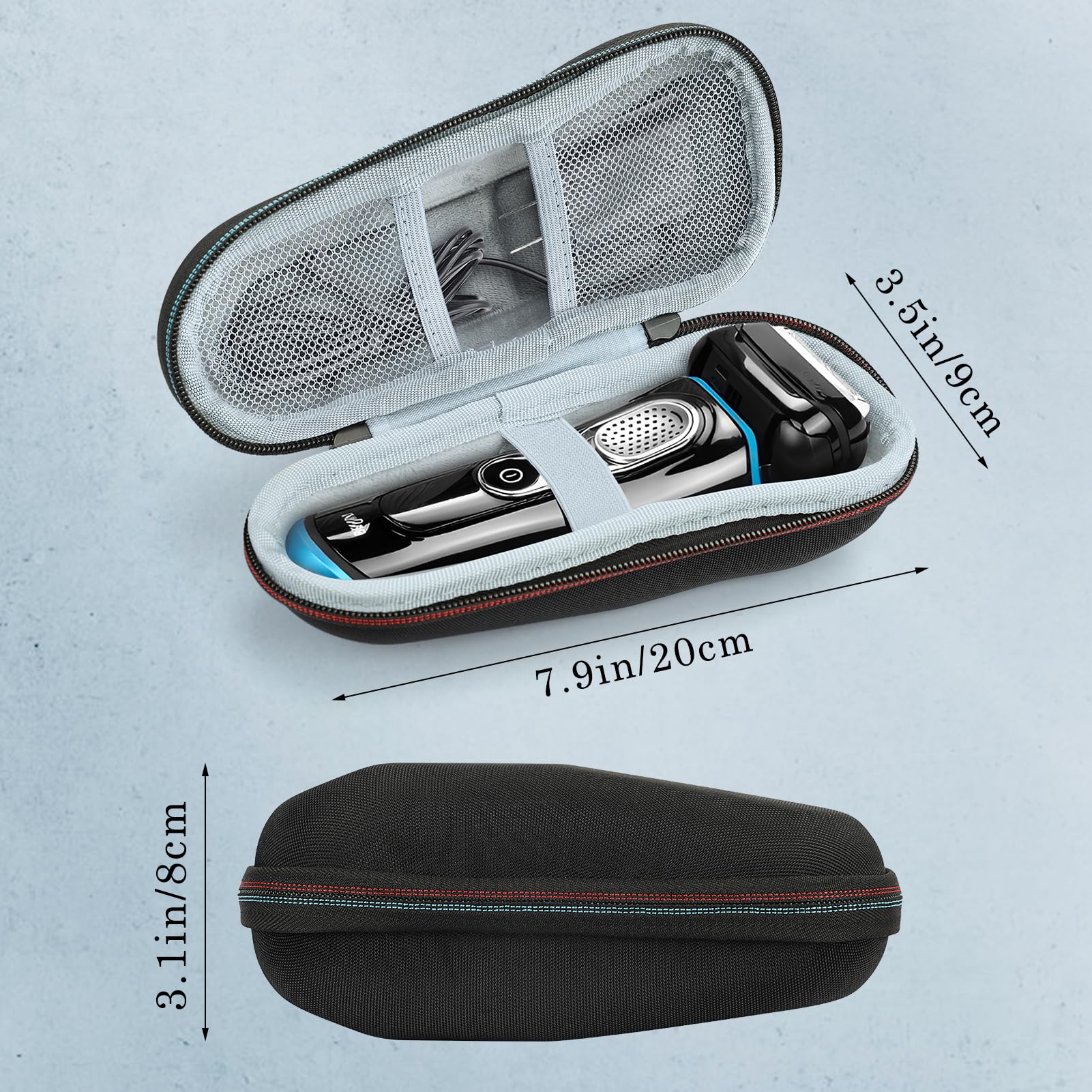 SyuCeia Braun Series 9 pro travel case - Hard EVA Protective Holder for Series 3/5/6/7/8/9 Pro+ & All Models (Fits 3s, 5s, 7s, 8s, 9s)-Water-Resistant Men's Electric Razor Storage Pouch