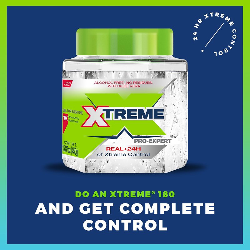Xtreme Pro-Expert Clear Styling Gel with Aloe Vera, Alcohol-Free, 15.87 oz, 3 Pack