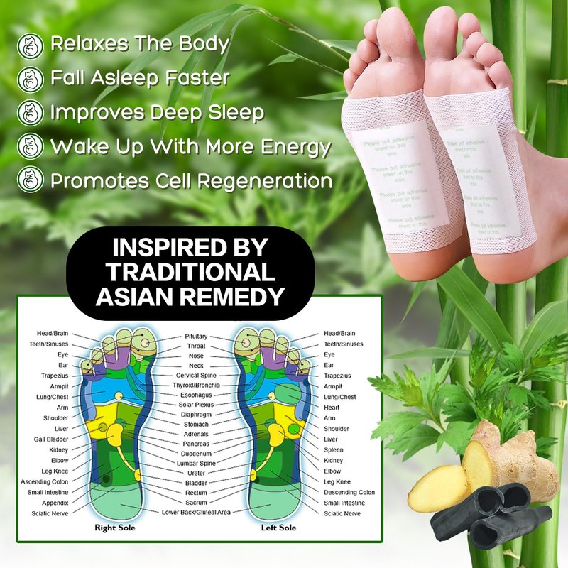 XIWEIOO 50 Pack Foot Pads, Ginger Oil Bamboo Charcoal, Foot Care Patch Message Deep Cleansing for Stress Relief, Better Rest, Feet Health Patches, Relaxing Muscles Christmas Gifts for Women
